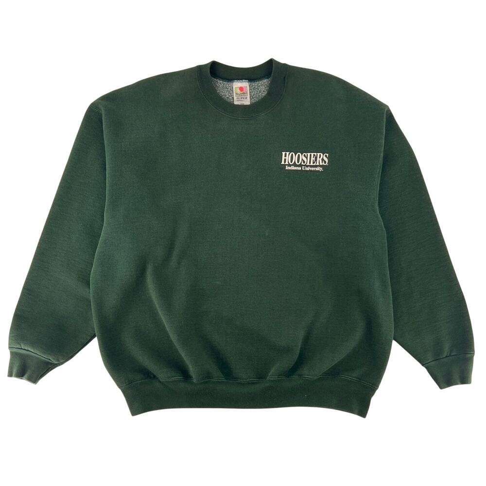 Vintage Hoosiers Indiana University Crewneck Sweatshirt Dark Green 90s 1990s XXL